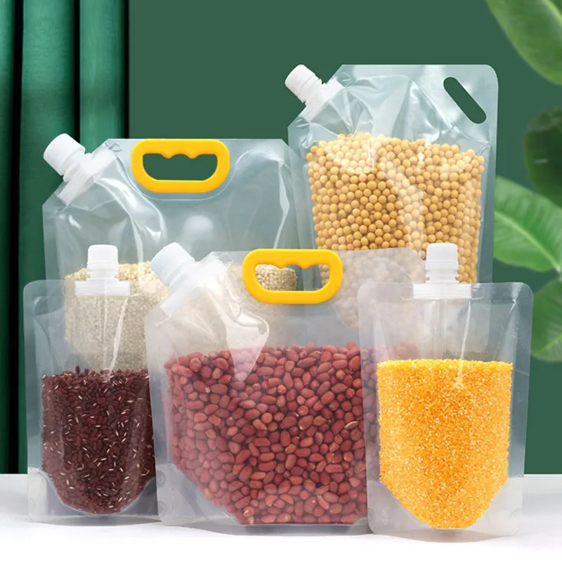 

1/10Pcs Kitchen Storage Bag Grain Moisture-proof Sealed Bag Insect-proof Stand Up Transparent Portable Food-grade Packaging Bag
