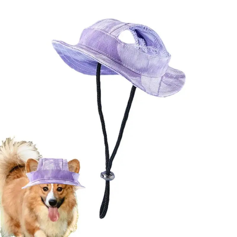 

Pet Round Brim Visor Hat Boy Girl Dogs S Outdoor Breathable Sun Protection Doggy Small And Large Dogs Hat With Ear Holes