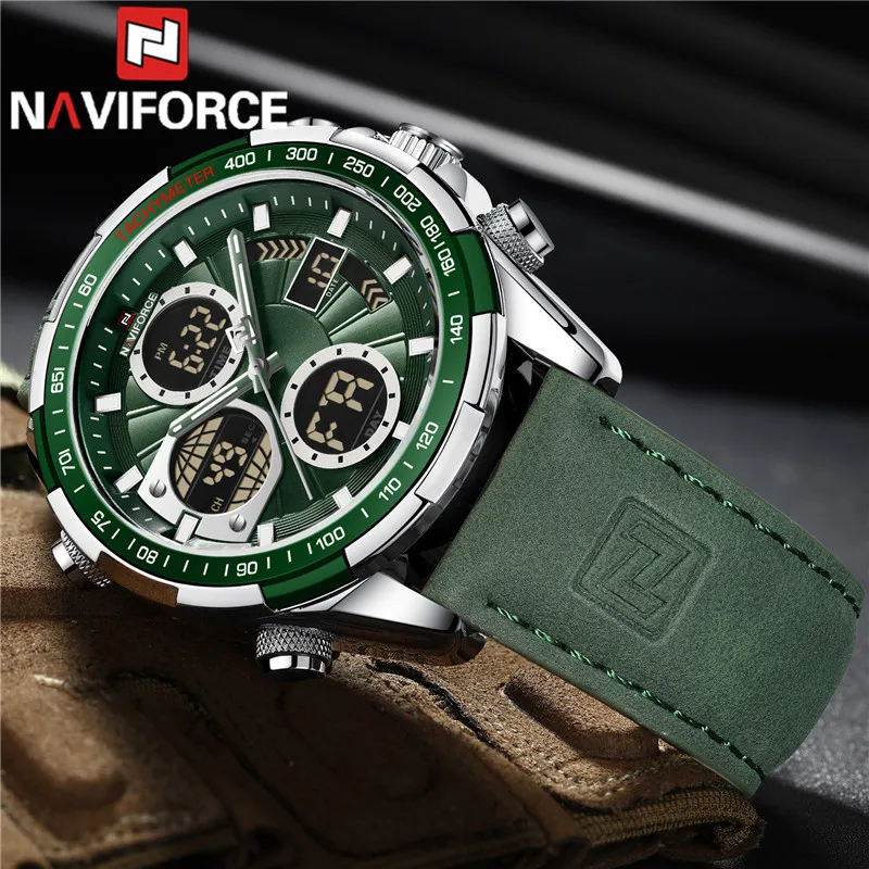 Часы наручные NAVIFORCE Мужские кварцевые цифровые брендовые Роскошные спортивные