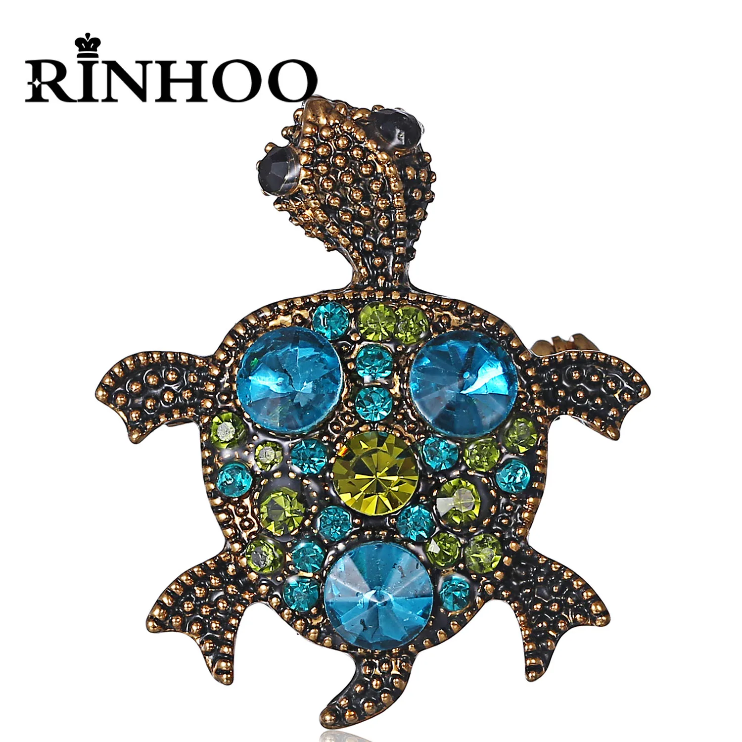 

Rinhoo Rhinestone Turtle Brooches for Women Men Sea Turtle Enamel Tortoise Animal Party Causal Brooch Pins Vintage Jewelry Gifts