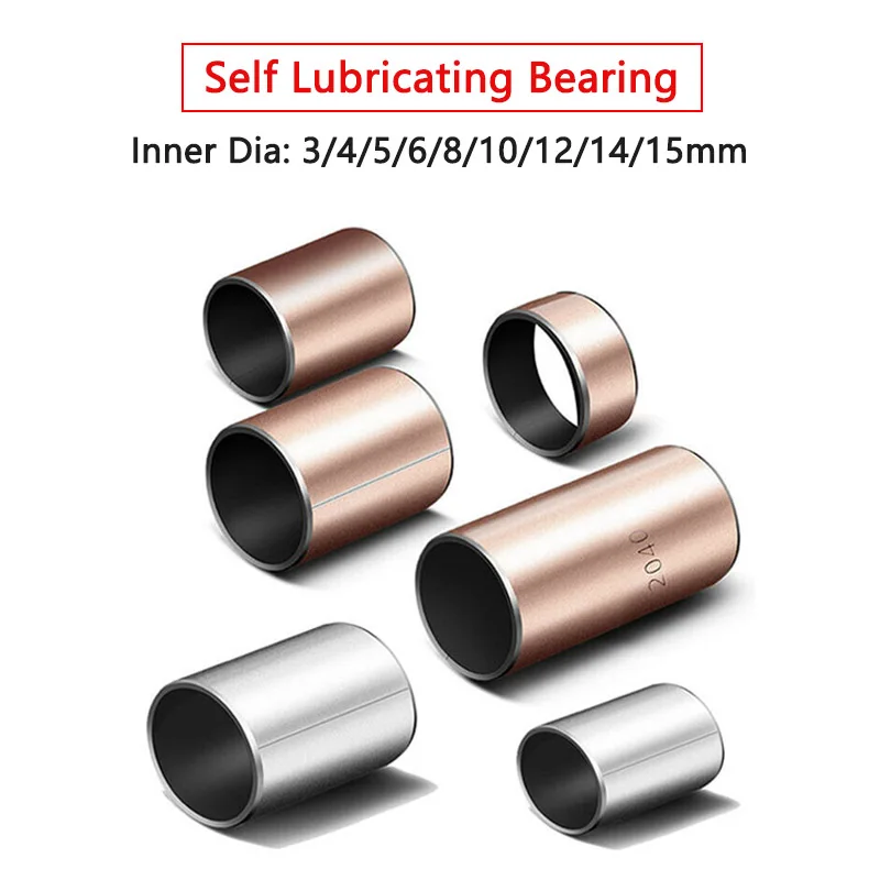 

Self Lubricating Bearings Composite Bearing Oil Bearing Bushing Sleeve White Zinc /Copper Inner Diameter 3/4/5/6/8/10/12/14/15mm