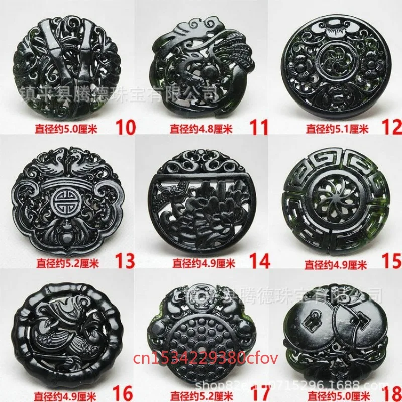 Китайский натуральный черный зеленый нефрит разные стили подвеска ювелирные