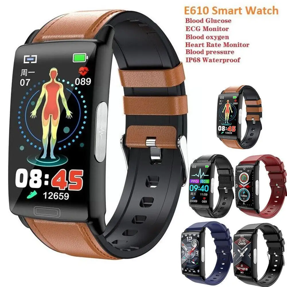 

Smart Watch E610 Blood Sugar ECG+PPG HRV Blood Pressure Healthy Men Monitoring Smartwatch Body Temperature Women R5V5