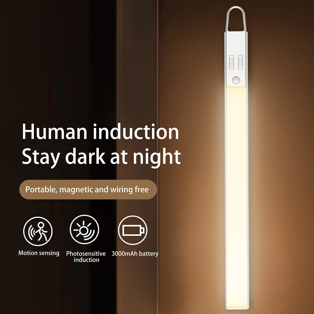 

3 Modes LED Night Light Motion Sensing Mode Wall Light for Wardrobes Ultra Bright Hook Decora Lighting Bedroom Lamp Dropship