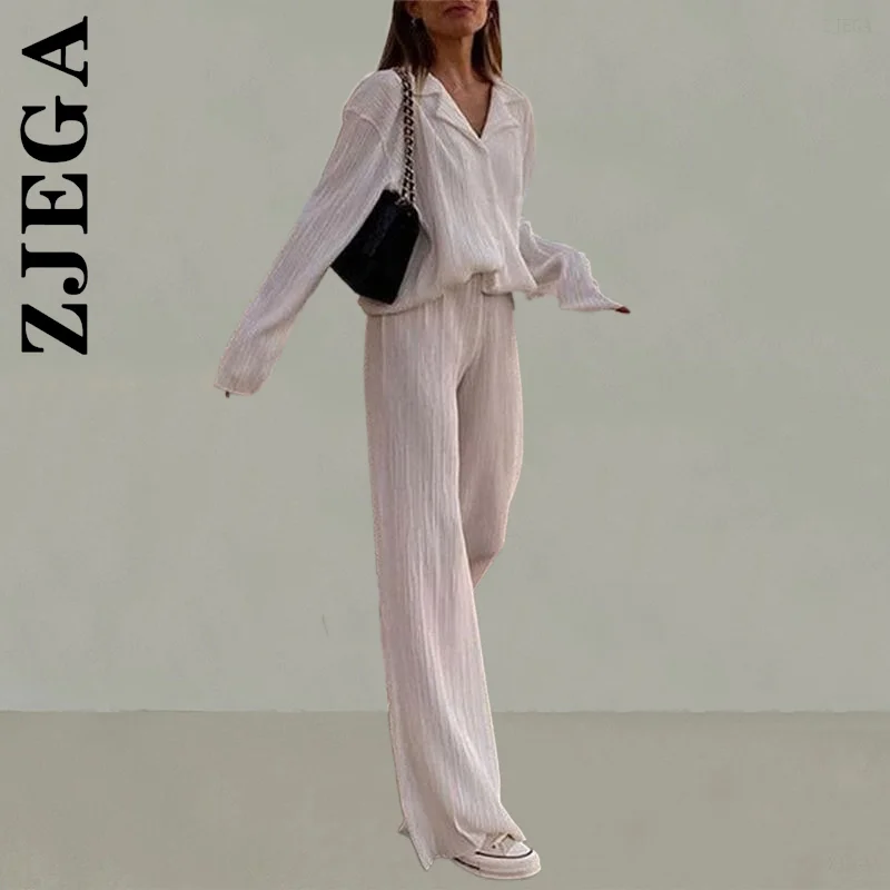 

Zjega Women Set New Soft Tracksuit Loose Long Pants Sets Vintage 2 Piece Set Womens Lady Female Women's Tracksuit Set