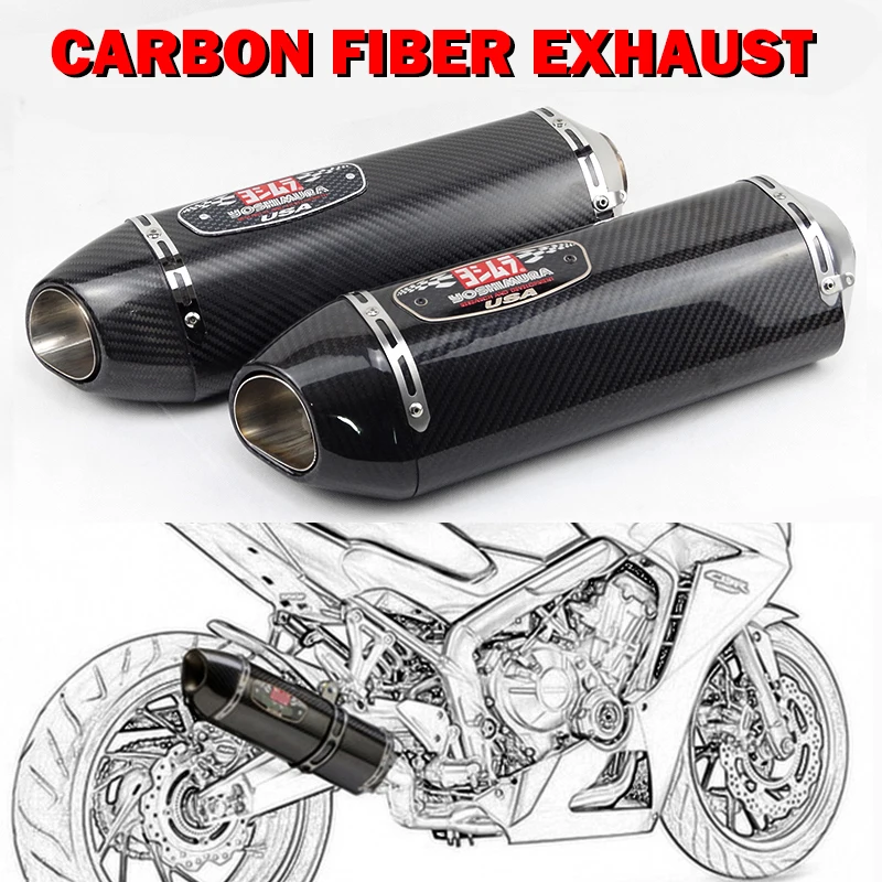 Универсальный выхлопной глушитель для мотоцикла из углеродного волокна Yoshimura