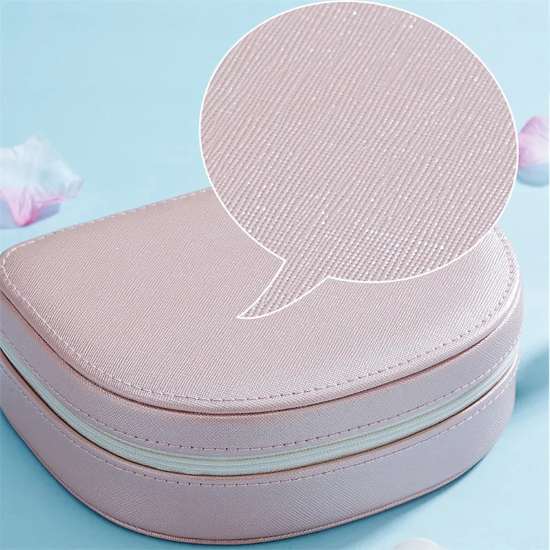 5 Colors Convenient Semi-Circle Jewellery Storage Box Creative Home Travel Earrings Necklace Ring Jewelry Fashion Storage Boxes