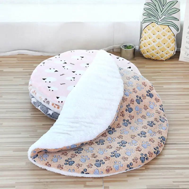 

Pet Mat Cartoon Dog Mat Double-sided Plus Velvet Thickening Kennel Mat Cat Mattress Small Dog Sofa Cushion Pet Supplies