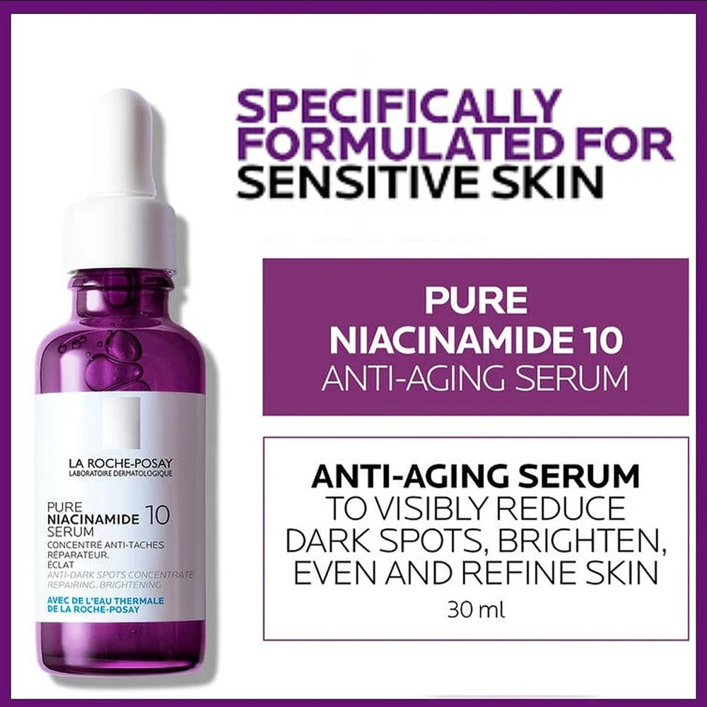 

La Roche Posay Niacinamide 10 Serum Moisturizing Fades Acne Marks and Dark Spots to Brighten and Whitening Facial Care 30ml