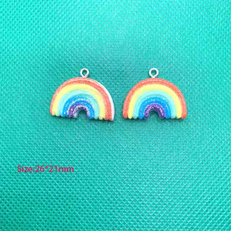 10 шт. Мультяшные милые радужные подвески для подвесок DIY серьги ожерелье