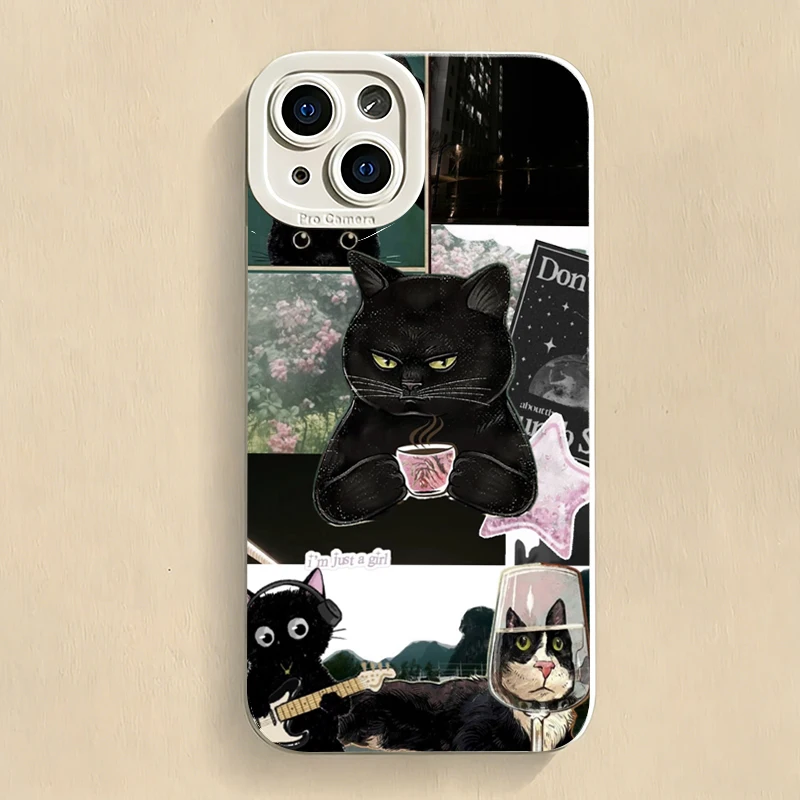 Винтажный чехол для телефона с рисунком кота, пьющего чай, для Xiaomi 15T 14T 13T 12T Pro 11 Lite 5G Poco F7 F6 F5 X7 X6 X5, мягкий силиконовый чехол (art.: 3920d7feaaa37) - 3920d7feaaa37