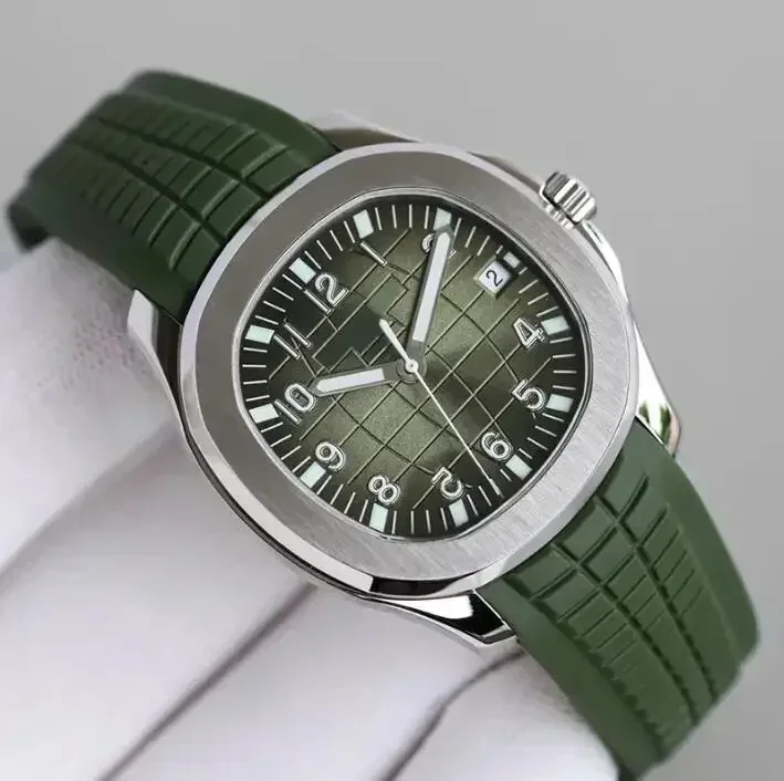 Фото Роскошные мужские автоматические механические часы AQUANAUT 5167A, спортивные часы из нержавеющей стали, черный, синий, с резиновым ремешком №4