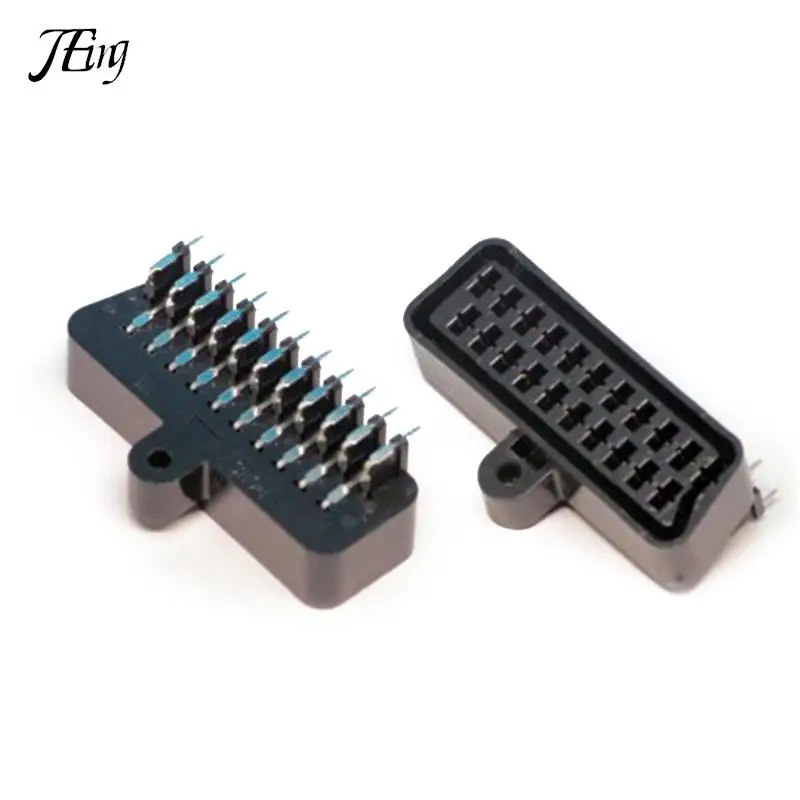 

Connect Port Socket Interface 90 180 degree Connector female slot for scart plug 21pin cable