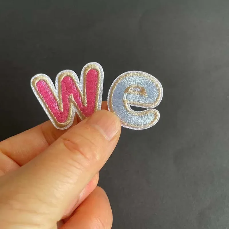 Экологичные вышитые вручную нашивки для глажки NYAConfetti с буквами алфавита детской