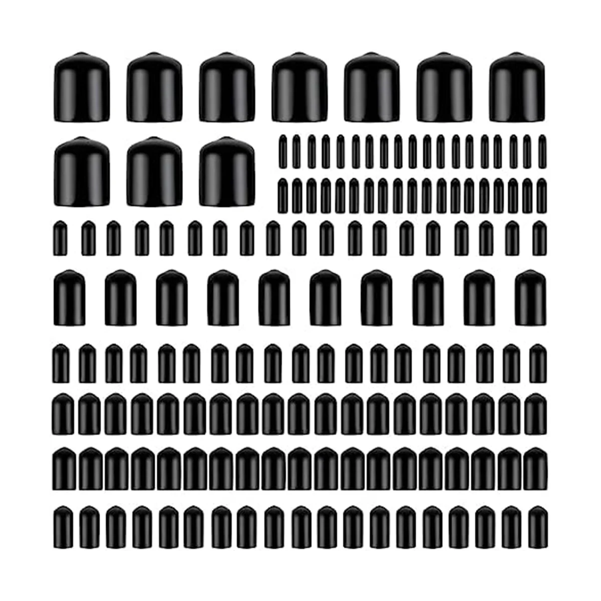 

160Pcs Assorted Size Rubber End Caps, Flexible Screw Thread Protector Caps Round Vinyl Bolt Screw Cover Caps in 9 Size