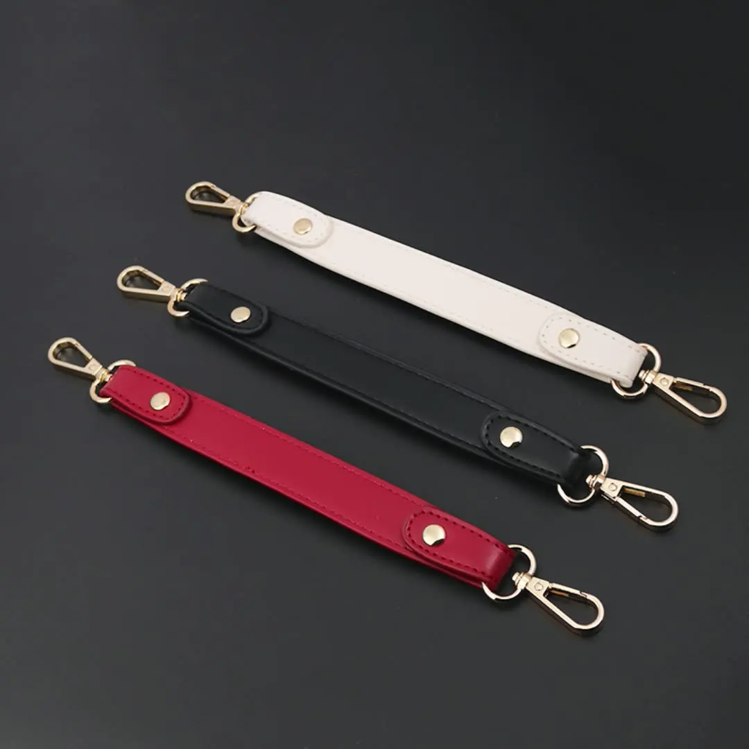 10PCS 20cm Short PU Leather Bag Strap Wide Handbag Handles Belts Shoulder Strap with Metal Buckle DIY Bag Parts Accessories