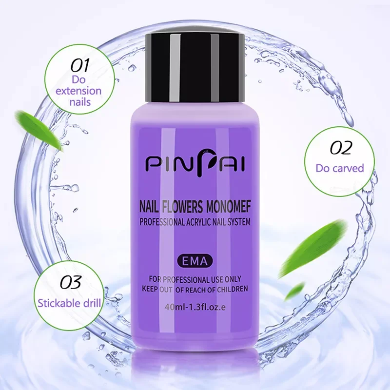 

For Acrylic Powder Dust Nails 1pc 40ml Acrylic Liquid Monomer Crystal Acrylic Nail Art Nail Extension Carving Non-Yellowing