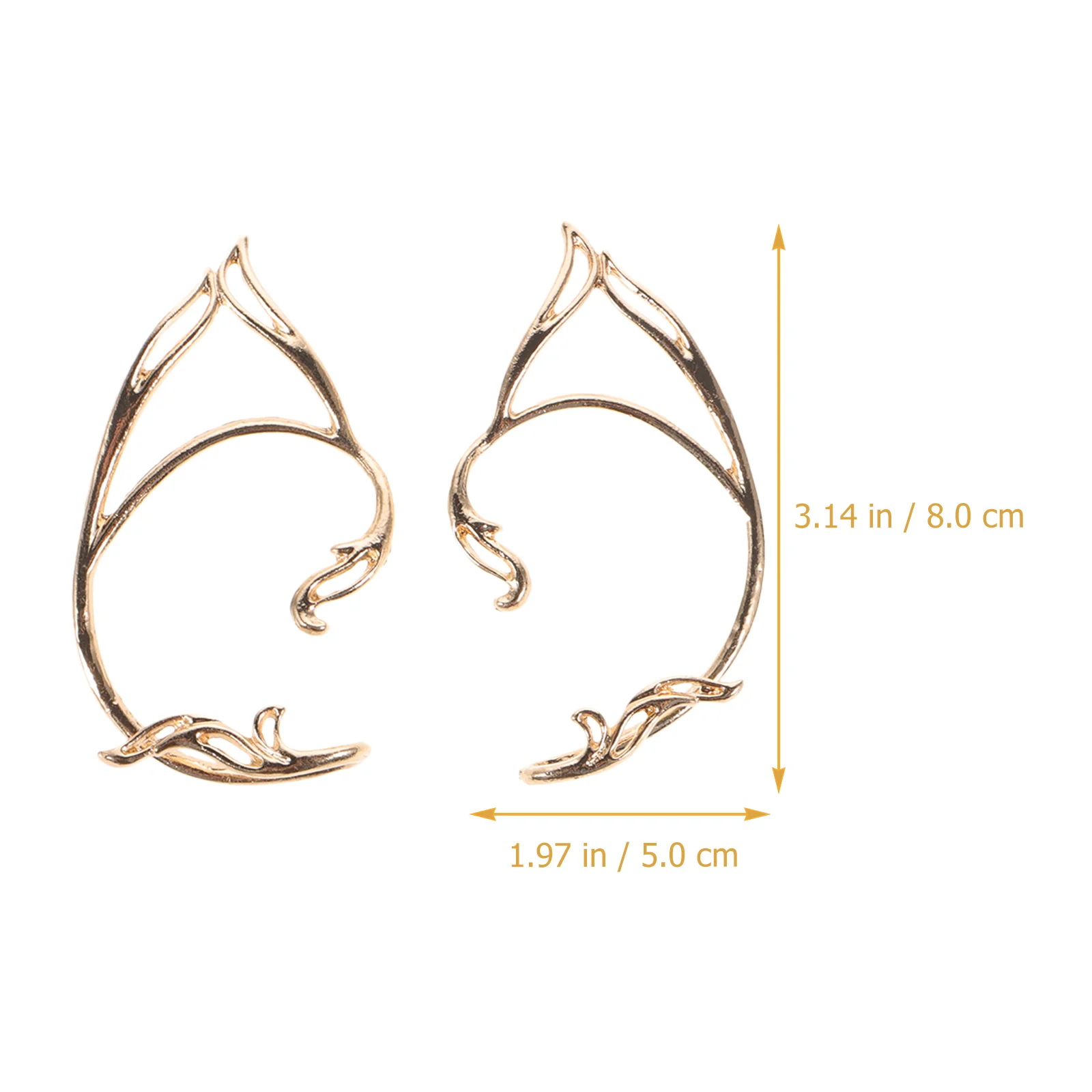 2-парные серьги-каффы без пирсинга в виде эльфа серебряные универсальные серьги