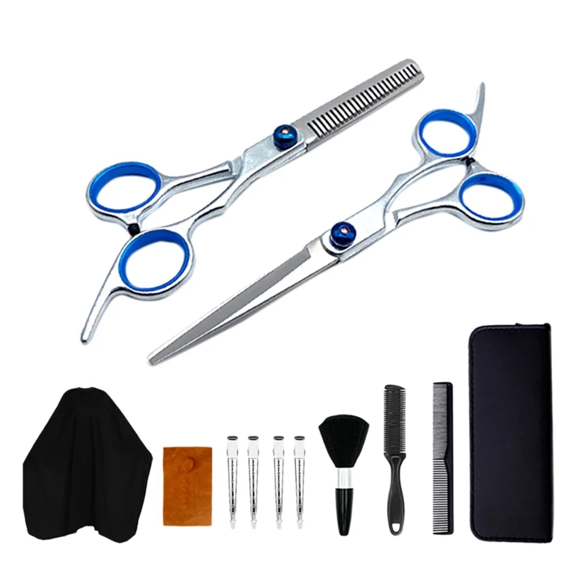 

12 PCS Hair Cutting Scissors Set Professional Stainless Steel Set Haircut Shears Hair Cutting Tools Set For Salon