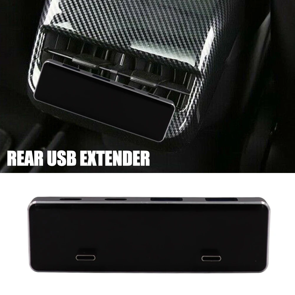 

4 Ports Car USB Extender for Tesla Model 3 Model Y 2021 Interior USB Hub 5V/3A Charger Converter Decoration Accessories