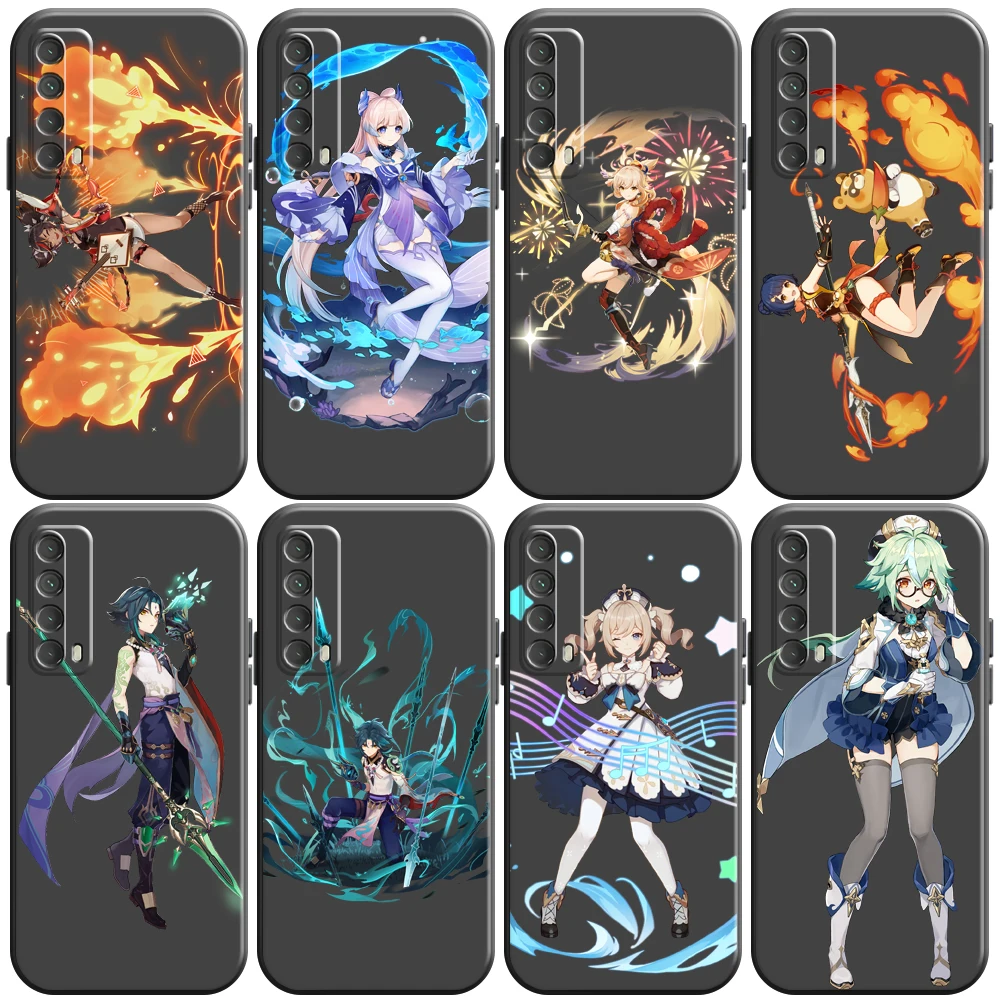 

Genshin Impact Project Game Phone Case For Huawei Honor 7 8 9 7A 7X 8X 8C V9 9A 9X 9 Lite 9X Lite Funda Black Liquid Silicon