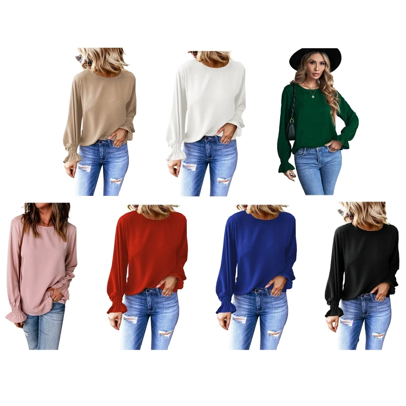 

Женский рабочий топ в новом стиле, повседневные шифоновые рубашки свободного кроя с длинным рукавом