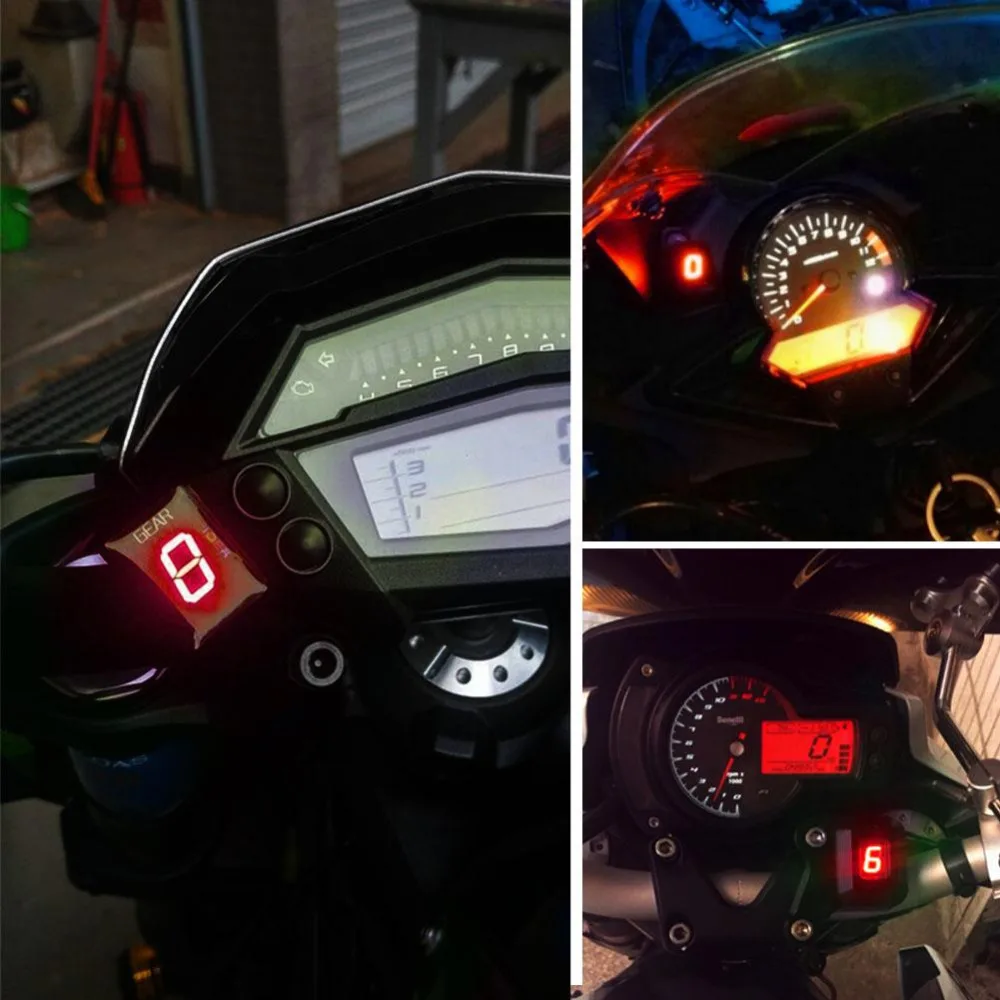 Motorcycle ECU Plug Mount 6 Speed Digital Gear Indicator Display Red LED for Honda CB400F CB500X CB650F motorcycle parts | Автомобили и