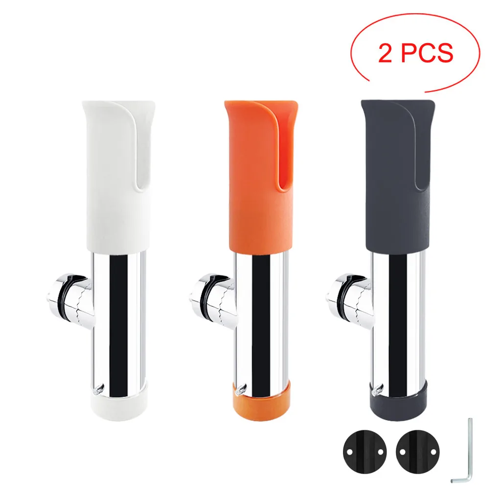 

2PCS Boat Fishing Rod Rack Holder Pole Stainless Steel 316 Rail Mount Slotted Rod holders Tube Mount Bracket Rack Accessories