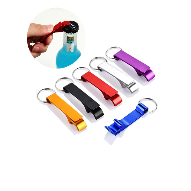 

2Pcs Portable Beer Bottle Opener Keychain Mini Pocket Aluminum Alloy Beverage Beer Bottle Opener Wedding Party Favor Gifts