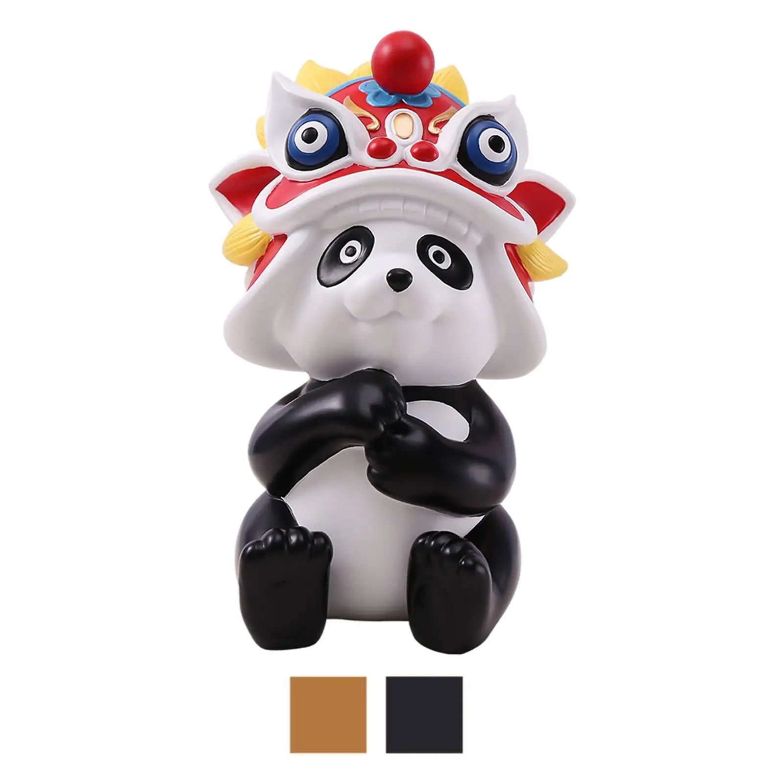 

Miniature Chinese Style Panda Ornament Standing Sculpture Gift Interior Decoration for New Year Home Decoration Car Party Porch