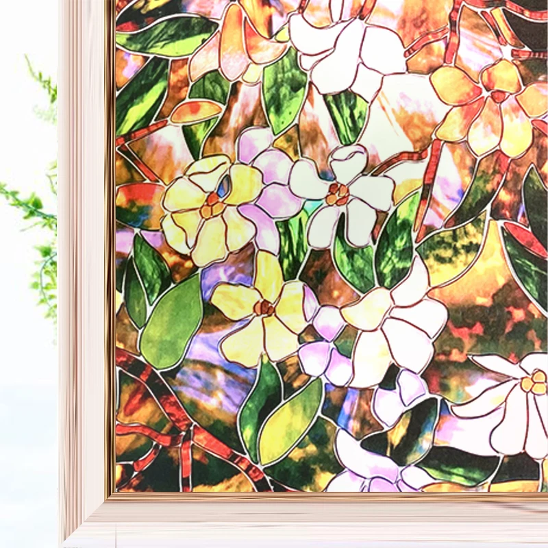 

Stained Decorative Window Film Privacy Protective Vinyl Glass Sticker Static Self Adhesive Window Stickers Thermal Window Decals