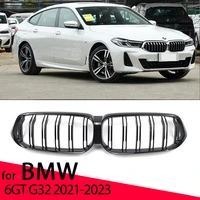 New Look Car Grille Grill Front Kidney Glossy 2 Line Double Slat For BMW 6 Series GT G32 2021-2023 Car Accessories
