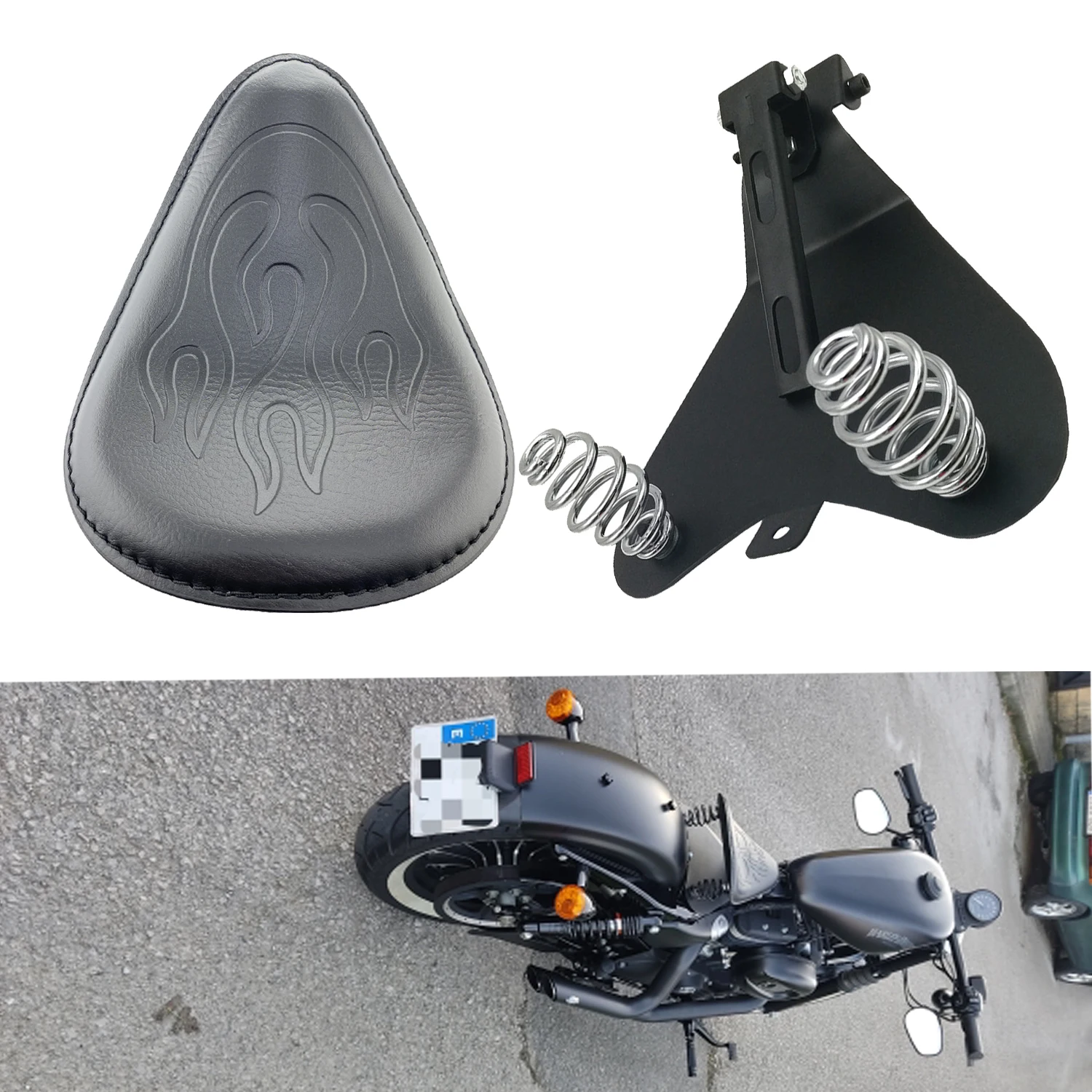 Мотоциклетное кресло для водителя только сиденье + пружинный кронштейн 3 дюйма
