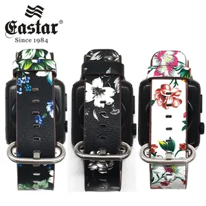 Ремешок из искусственной кожи для Apple Watch 7 5 series 123 42 мм 45 мм, браслет с цветами для iwatch series 6 4 SE 40 мм 44 мм