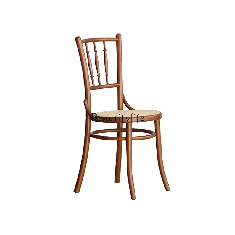 Скандинавский обеденный стул из цельного дерева домашний стол сонет со спинкой в