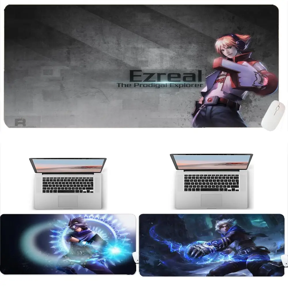 

Ezreal League Of Legends Mause Pad Desk Accessories Keyboard Anime Mouse Pad Gamer Laptop Xxl 900X400 Kawaii Mats Large Mousepad