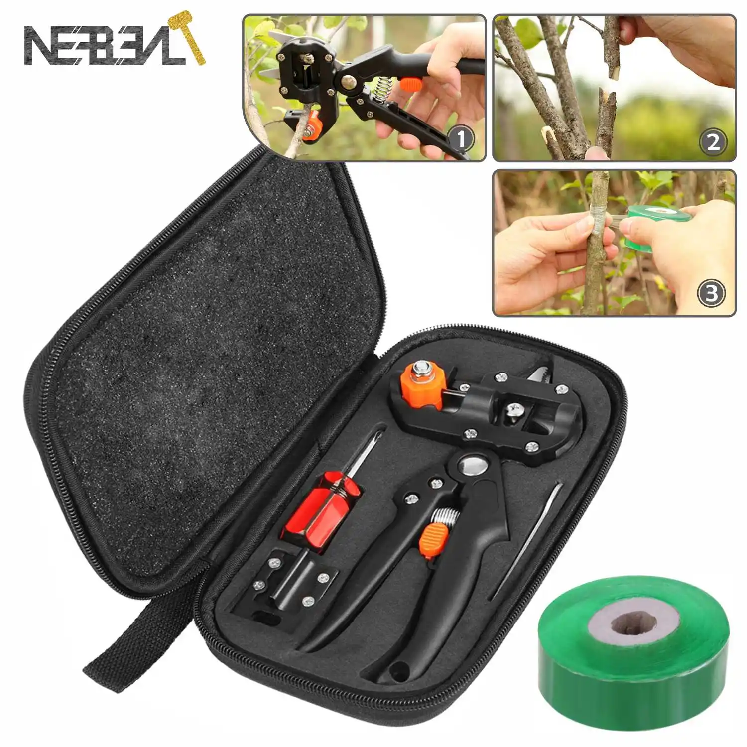 

Garden Grafting Pruner Set Farming Fruit Tree Pruning Shears Scissor Vaccination Plant Tree Cutting Machine Tape Dropshipping