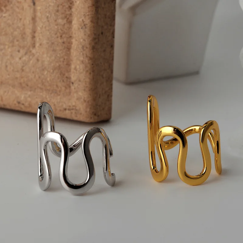 

European and American Simple and Exaggerated Line Ring Female Opening Geometric Index Finger Ring
