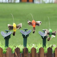 1pcs plastic solar powered flying butterfly bird sunflower yard garden decor butterflies hummingbird ornament home garden stake