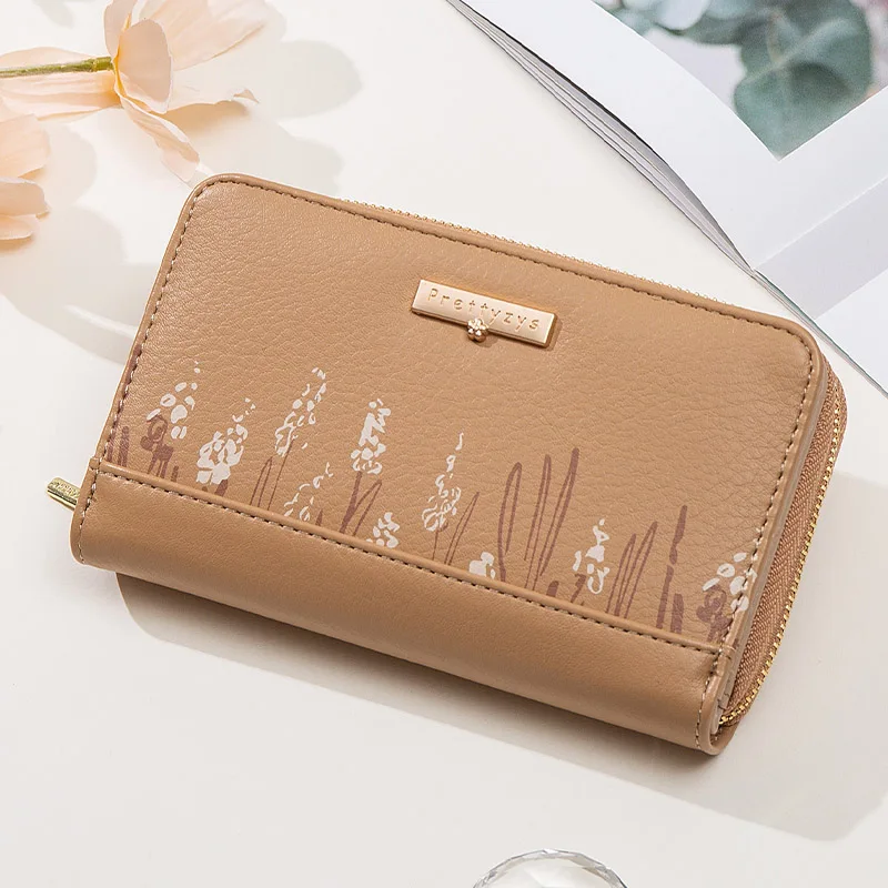 

High Capacity Fashion Women Brand Medium Wallet Printing Coin Purse Zipper Hasp Card Holder Wallets Carteras Para Mujer Purses