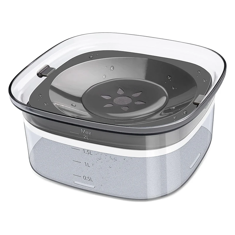 

Dog Water Bowl Slow Water Feeder 70Oz No Spill Dog Bowl Pet Water Dispenser 2L Visible Water Level Slow Drinking Bowl