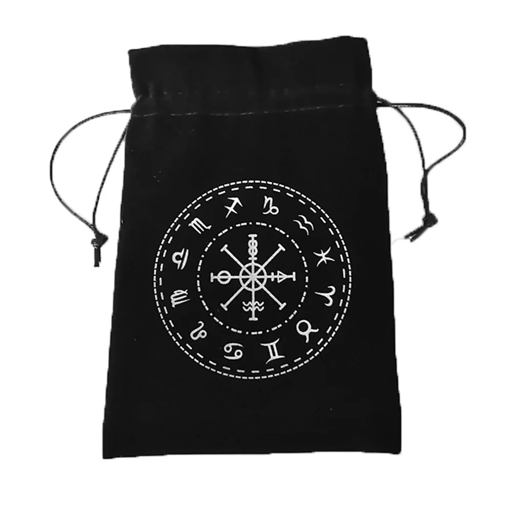 

Board Game Black Tarot Card Storage Bag Package Drawstring Closure Mini Home Entertainment Fortune Telling Toy Velvet Protective