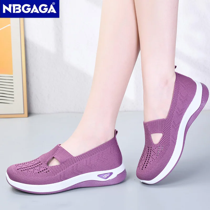 Женские Слипоны С Дышащей Сеткой Кроссовки Для Фитнеса Нескользящая Плоская