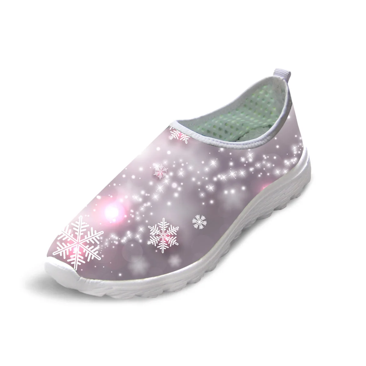 ADVOCATOR Snowflake Print Mesh Footwear Breathable Woman Flats Shoes Summer Slip on Light Loafers Zapatos Mujer Free Shipping