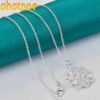 925 sterling silver 16 30 inch chain aaa zircon hollow carved flower necklace for women engagement wedding fashion charm jewelry