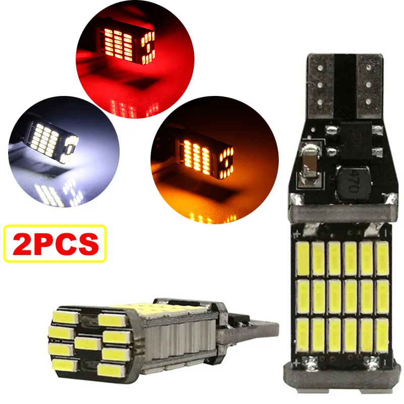 2 шт., автомобильные лампы для указателей поворота, T15 W16W 45 SMD 4014