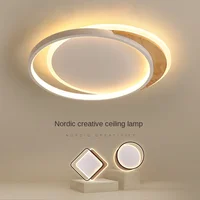 Modern LED Chandeliers Real Wood Lamps for Living Room Bedroom HOME Decoration  Wrought Iron Lamp Hallway Light Fixtures Nordico