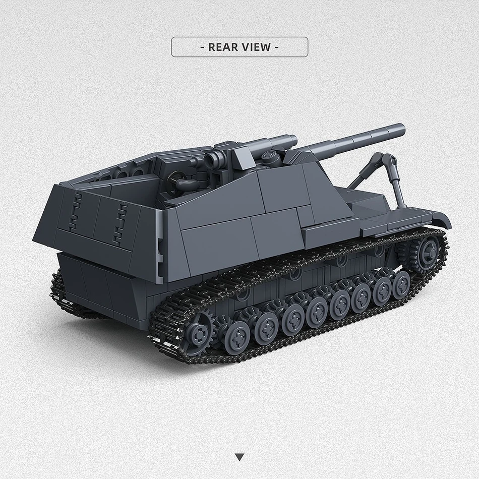 Фото Конструктор WW2: Самоходная пушка Sd.Kfz.165 Hummel, немецкий танк, бронетехника, игрушки из кирпичиков, подарки для взрослых №5