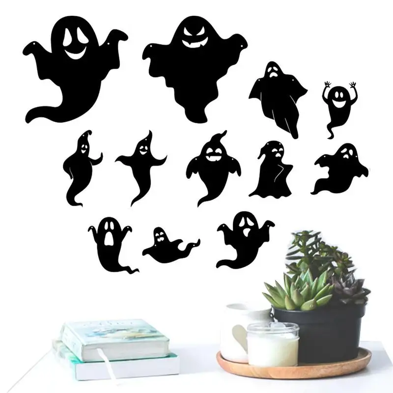 

Halloween Window Clings 12 Pieces Scary Ghost Wall Stickers 3D Glow In The Dark Scary Ghost Wall Stickers Party Decorations For
