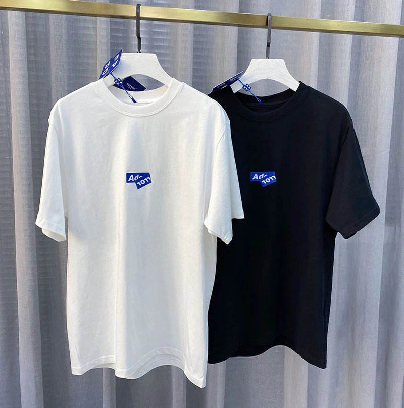 

ADER Folded Letter T-Shirt Cotton Casual White Simple Men Women 1:1 ADERERROR Short Sleeves